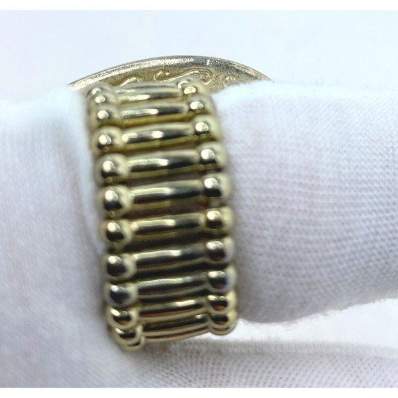 Vintage Design Ladies Ring, Big Amber, Stretchy Band - Picture 3 of 8